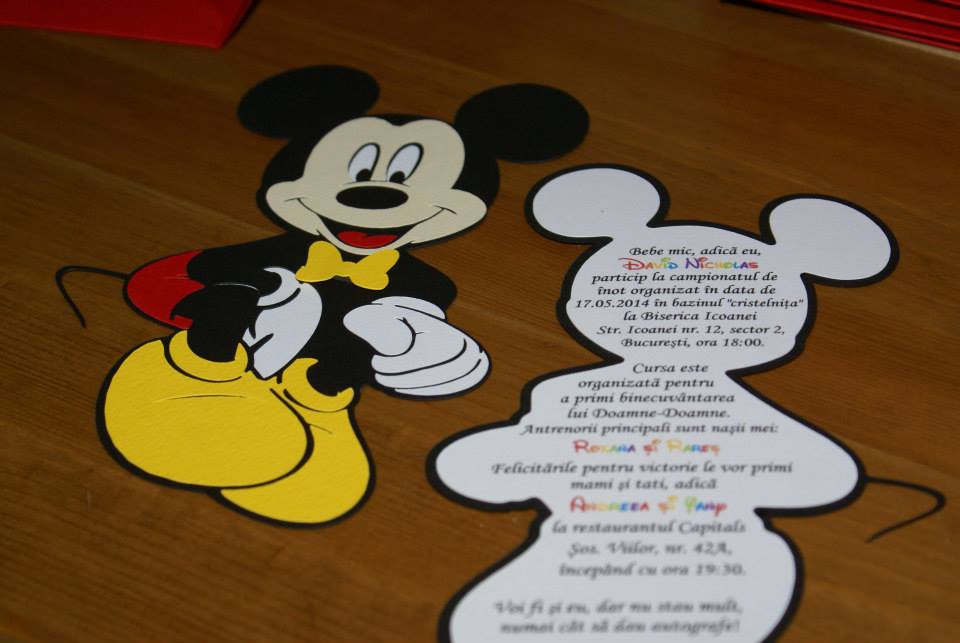 Mickey Mouse Invitatie Cu Papion Invitatii Inedite